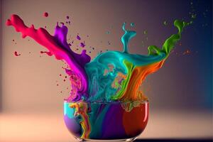 3D Color Paint Splash Texture background photo