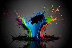 3D Color Paint Splash Texture background photo