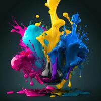 3D Color Paint Splash Texture background photo