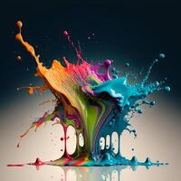 3D Color Paint Splash Texture background photo