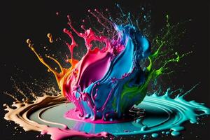 3D Color Paint Splash Texture background photo