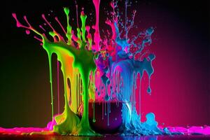 3D Color Paint Splash Texture background photo