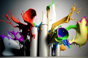 3D Color Paint Splash Texture background photo