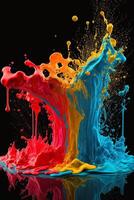 3D Color Paint Splash Texture background photo