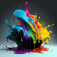 3D Color Paint Splash Texture background photo