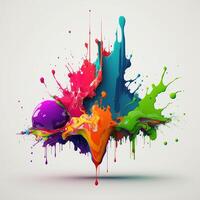 3D Color Paint Splash Texture background photo