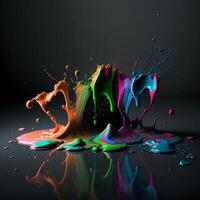 3D Color Paint Splash Texture background photo