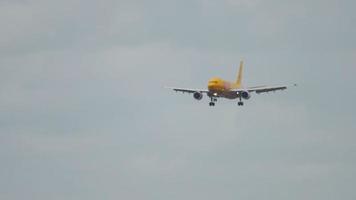 AMSTERDAM, THE NETHERLANDS JULY 27, 2017 - DHL Airbus 310 D AEAN approaching before landing on runway 18R Polderbaan. Shiphol Airport, Amsterdam, Holland video