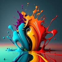 3D Color Paint Splash Texture background photo