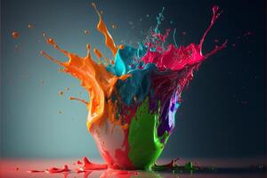 3D Color Paint Splash Texture background photo