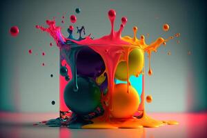 3D Color Paint Splash Texture background photo