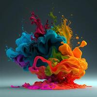 3D Color Paint Splash Texture background photo