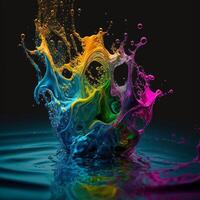 3D Color Paint Splash Texture background photo