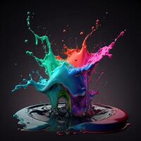 3D Color Paint Splash Texture background photo