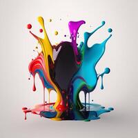 3D Color Paint Splash Texture background photo