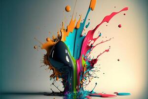 3D Color Paint Splash Texture background photo