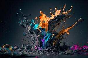 3D Color Paint Splash Texture background photo