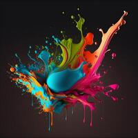 3D Color Paint Splash Texture background photo