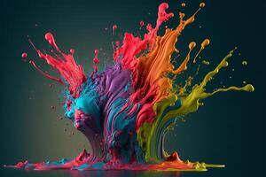 3D Color Paint Splash Texture background photo