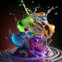 3D Color Paint Splash Texture background photo