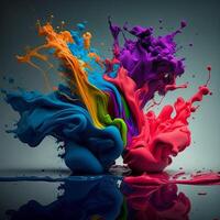 3D Color Paint Splash Texture background photo