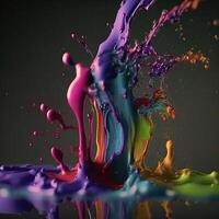 3D Color Paint Splash Texture background photo