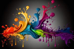 3D Color Paint Splash Texture background photo