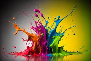 3D Color Paint Splash Texture background photo