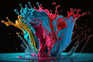 3D Color Paint Splash Texture background photo