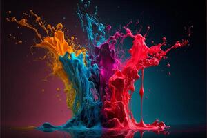 3D Color Paint Splash Texture background photo