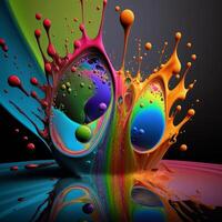 3D Color Paint Splash Texture background photo