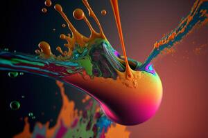 3D Color Paint Splash Texture background photo