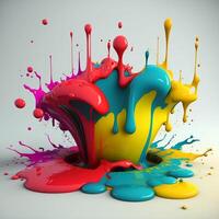 3D Color Paint Splash Texture background photo