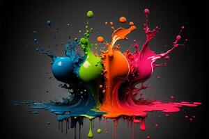 3D Color Paint Splash Texture background photo