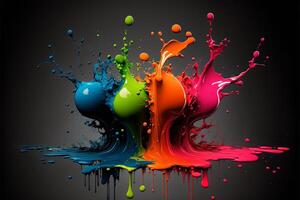 3D Color Paint Splash Texture background photo