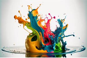 3D Color Paint Splash Texture background photo