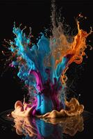 3D Color Paint Splash Texture background photo