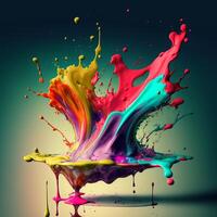 3D Color Paint Splash Texture background photo