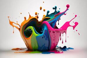 3D Color Paint Splash Texture background photo