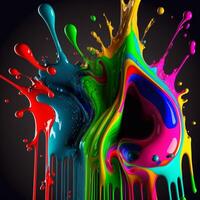 3D Color Paint Splash Texture background photo