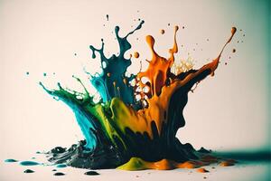 Ai Generative 3D Color Paint Splash Texture background photo