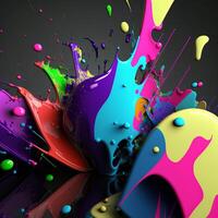 3D Color Paint Splash Texture background photo