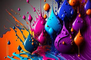 3D Color Paint Splash Texture background photo