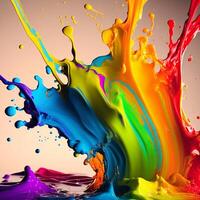 3D Color Paint Splash Texture background photo