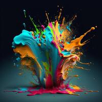 3D Color Paint Splash Texture background photo