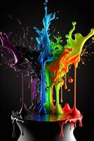 3D Color Paint Splash Texture background photo