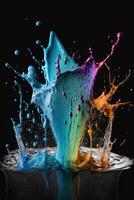 3D Color Paint Splash Texture background photo