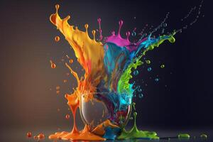 3D Color Paint Splash Texture background photo