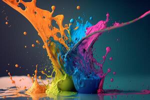 3D Color Paint Splash Texture background photo