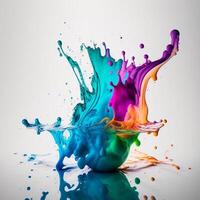 Ai Generative 3D Color Paint Splash Texture background photo